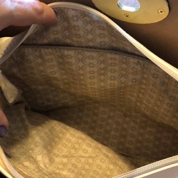 Ivory and brown tote - Picture 2 of 3